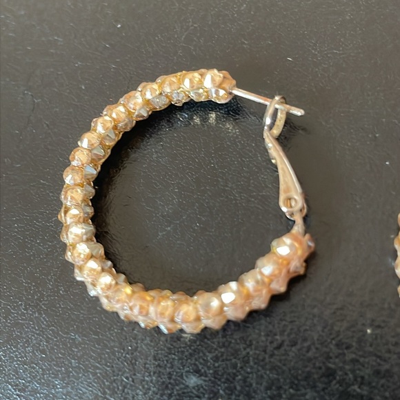 Swarovski Ballroom gold color small hoops - Picture 4 of 7